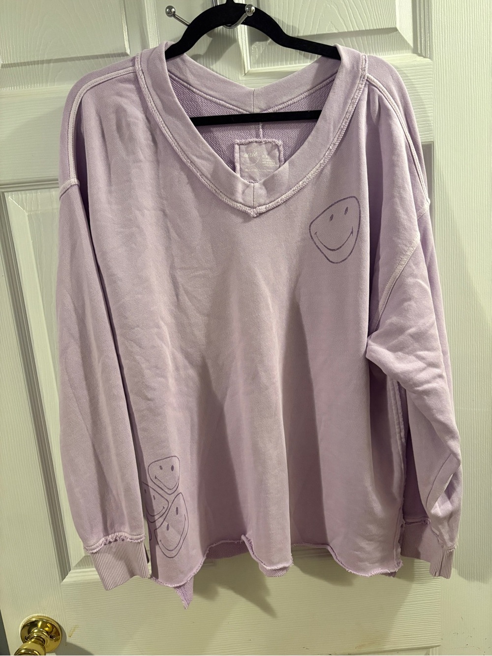 aerie Lavender Smiley Graphic Lounge Sweatshirt